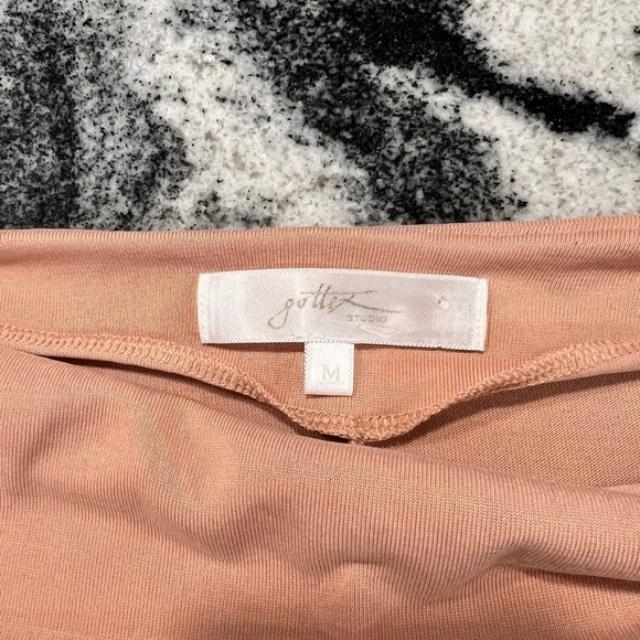 GOTTEX peach long asymmetrical figure hugging long dress - Picture 12 of 12